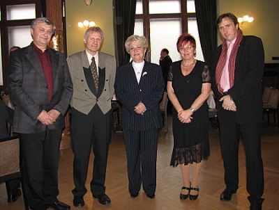 Během slavnostního vyhodnocení - V. Koubík, M. Michalec, M. Emmerová, A. Svobodová a I.Grüner